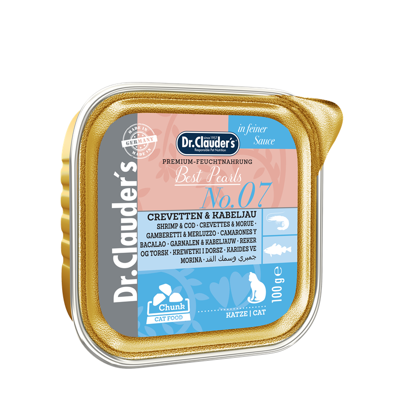 Dr. Clauders Crevetten & Kabeljau in Soße, 100g