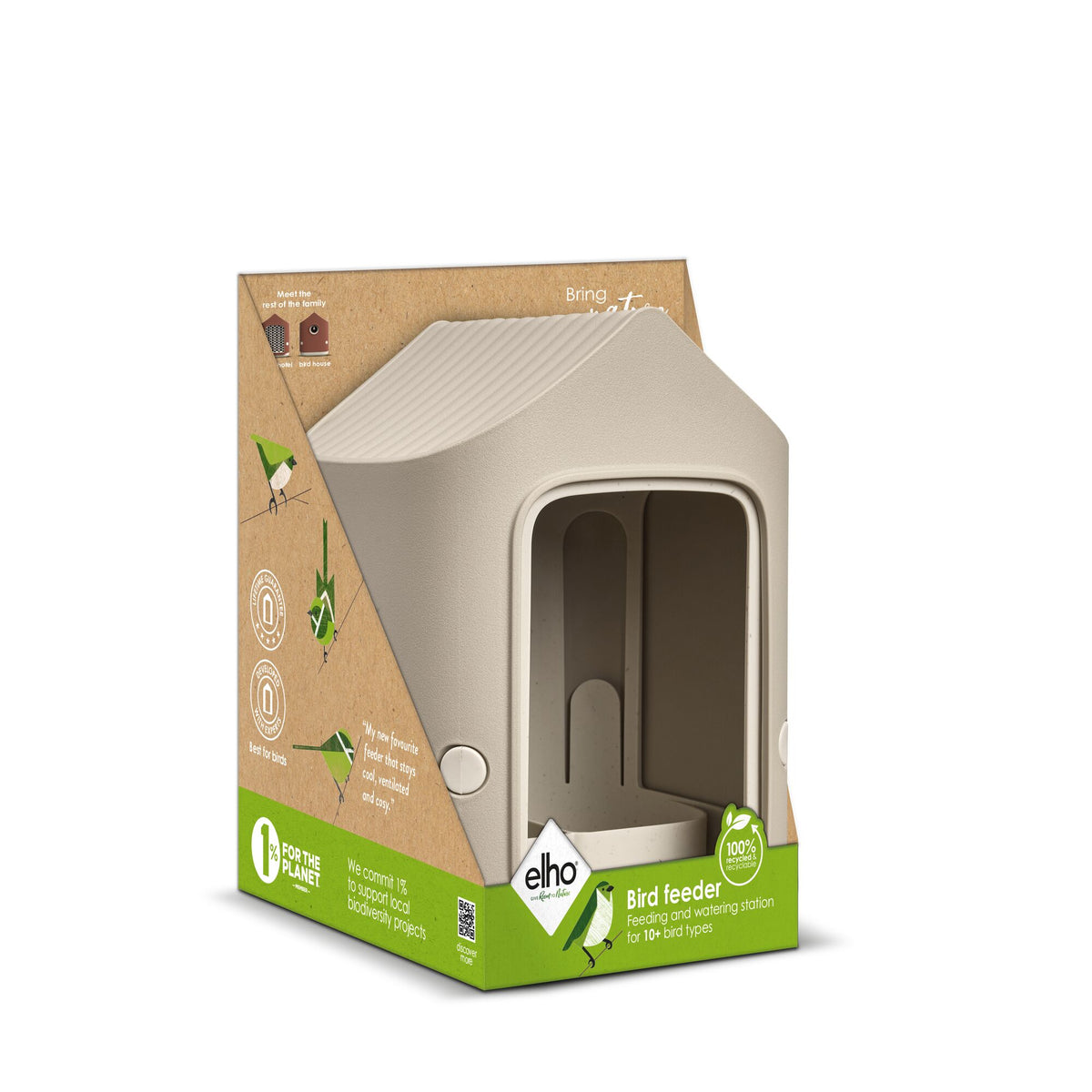 Elho Vogelfutterhaus Cosy 18cm pilzbeige