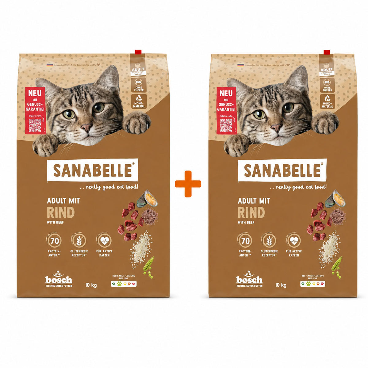 1+1 Bosch Sanabelle Classic Adult Rind 2x10kg