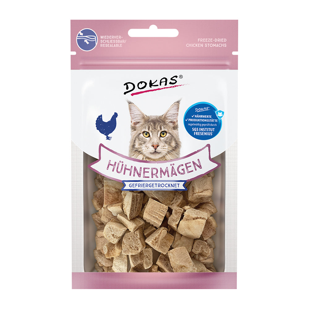 Dokas gefriergetrocknete Hühnermägen, 15g
