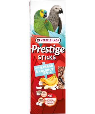 Prestige Sticks Papageien mit Banane &amp; Kokostopping, 2x70g