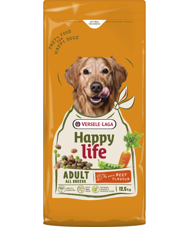 Versele-Laga Happy Life Adult mit Rindgeschmack 12,5kg